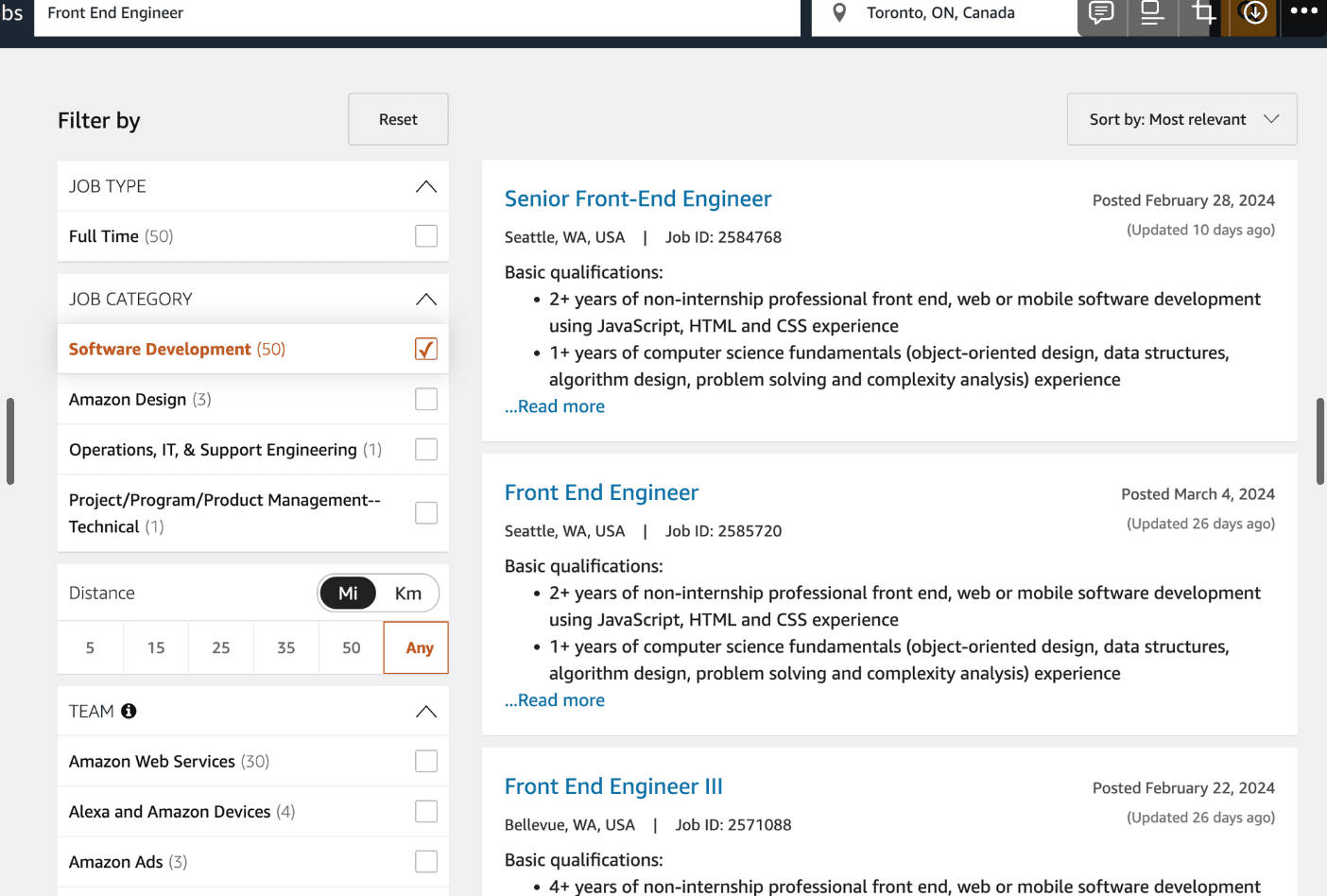 Application Amazon Jobs